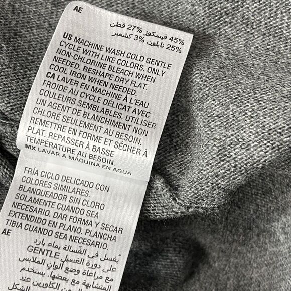 Alfani Petite Large PL Sweater Midi Dress Balloon Sleeve Stretch V-Neck Grey - Picture 7 of 9